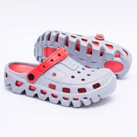 Flameshoes Graue Herren Garten Hausschuhe Kroks Eva rot 1