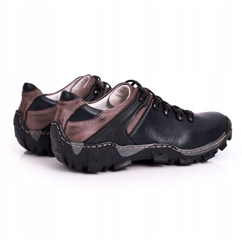 Bednarek Polish Shoes Trekkingschuhe aus Leder für Herren Filippo marineblau 1