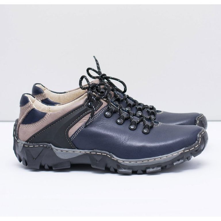 Bednarek Polish Shoes Trekkingschuhe aus Leder für Herren Filippo navy blau 2