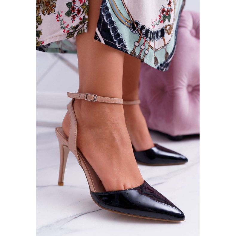 Damen High Heels Sandalen Schwarz Beige Ergola braun 2