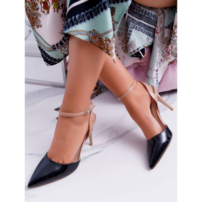 Damen High Heels Sandalen Schwarz Beige Ergola braun 1