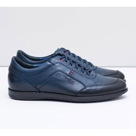 Herren Marineblaue Lederschuhe Nikopol Casual Polver navy blau 2