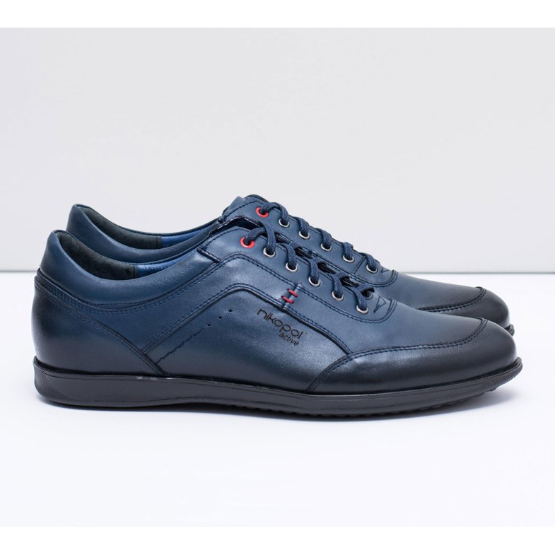 Herren Marineblaue Lederschuhe Nikopol Casual Polver 2