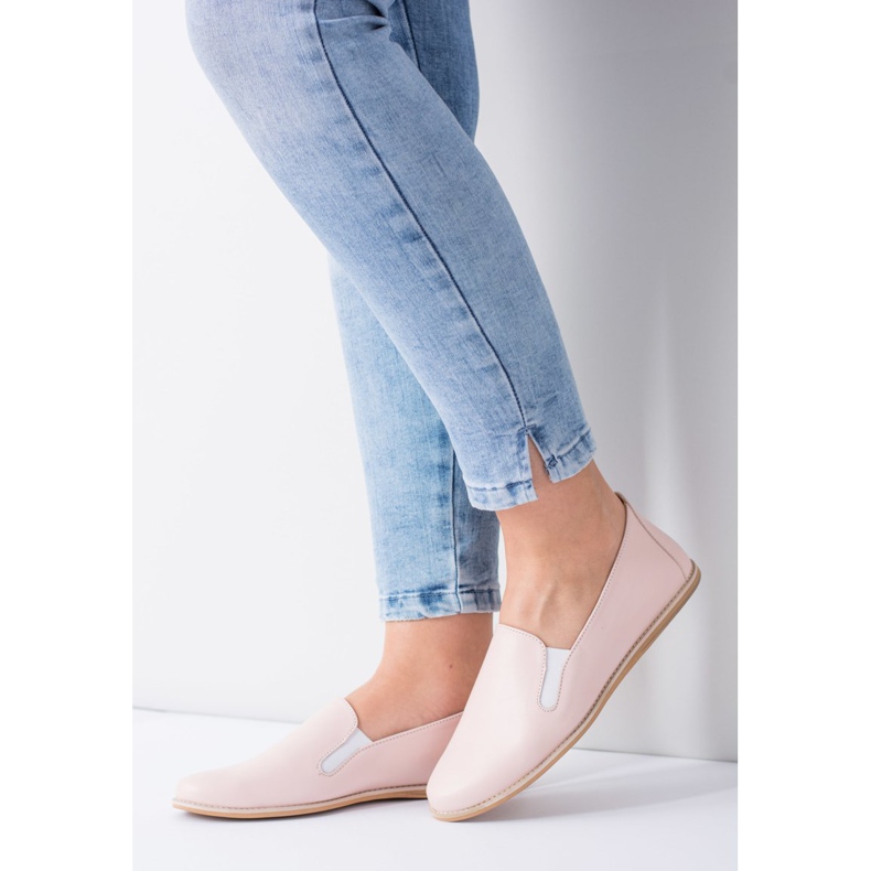Butmil Rosa Pastell Ballerinas für Damen Fresca Leder 1