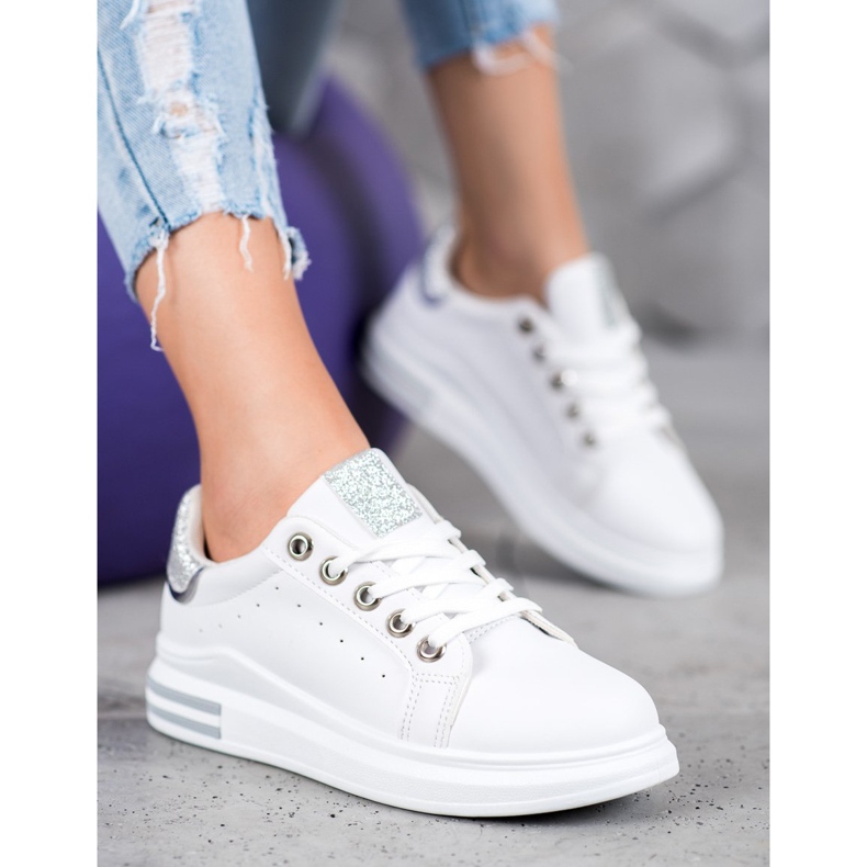 Diamantique Sportschuhe auf der Plattform weiß 1