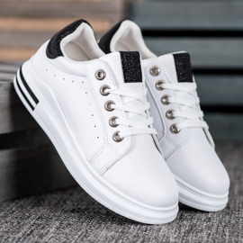 Diamantique Sportschuhe auf der Plattform weiß 1