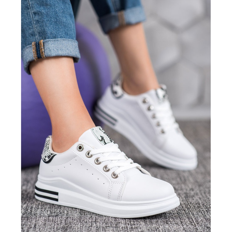 Diamantique Sportschuhe auf der Plattform weiß 1