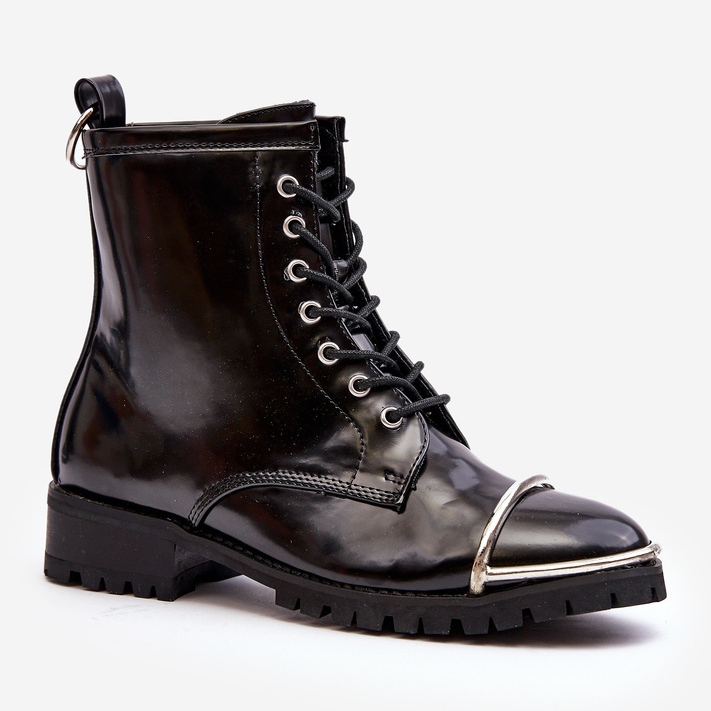 Damenstiefel Lu Boo Black Workers mit Stahlrahmen Jacksy schwarz 1