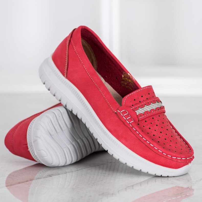 Small Swan Loafer auf der Plattform rot 1