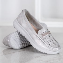 Small Swan Loafer auf der Plattform grau 2