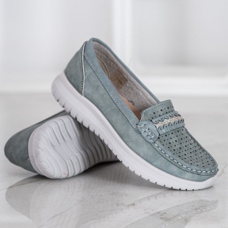 Small Swan Loafer auf der Plattform blau grau 1