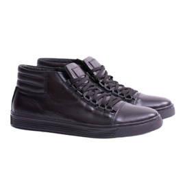 KENT Schwarze Torres Herren-Ledersneaker 1