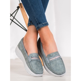 SHELOVET Bequeme Loafer auf der Plattform blau 1