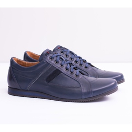 Neex Sportschuhe für Herren aus Leder Sferis navy blau 1