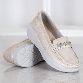 SHELOVET Bequeme Loafer auf der Plattform gelb 1