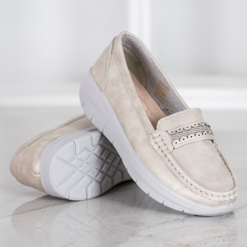 SHELOVET Bequeme Loafer auf der Plattform gelb 1