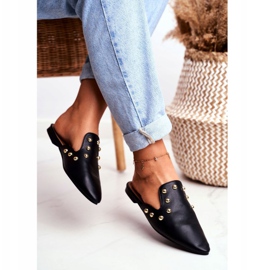 Lu Boo Damen Hausschuhe Mule Seniorita Schwarz 1