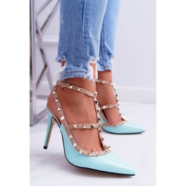 Damen-Stilettos VICES, lackiert, blau, mit Valenti-Düsen 2