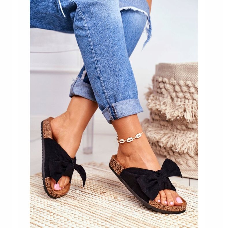 PS1 Damenhausschuhe auf Korkschleifen Wendy Black schwarz 2