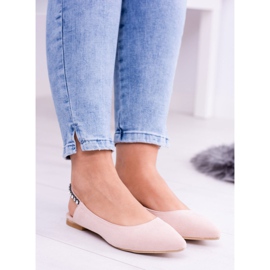 Lu Boo Rosa Wildleder Ballerinas in Spitz Strass Macron 1