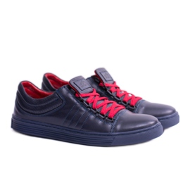 KENT Marineblaue Elon-Sneaker aus Leder für Herren navy blau 1