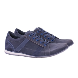 KOMODO Herren Denali Marineblaue Leder Brogues navy blau 1