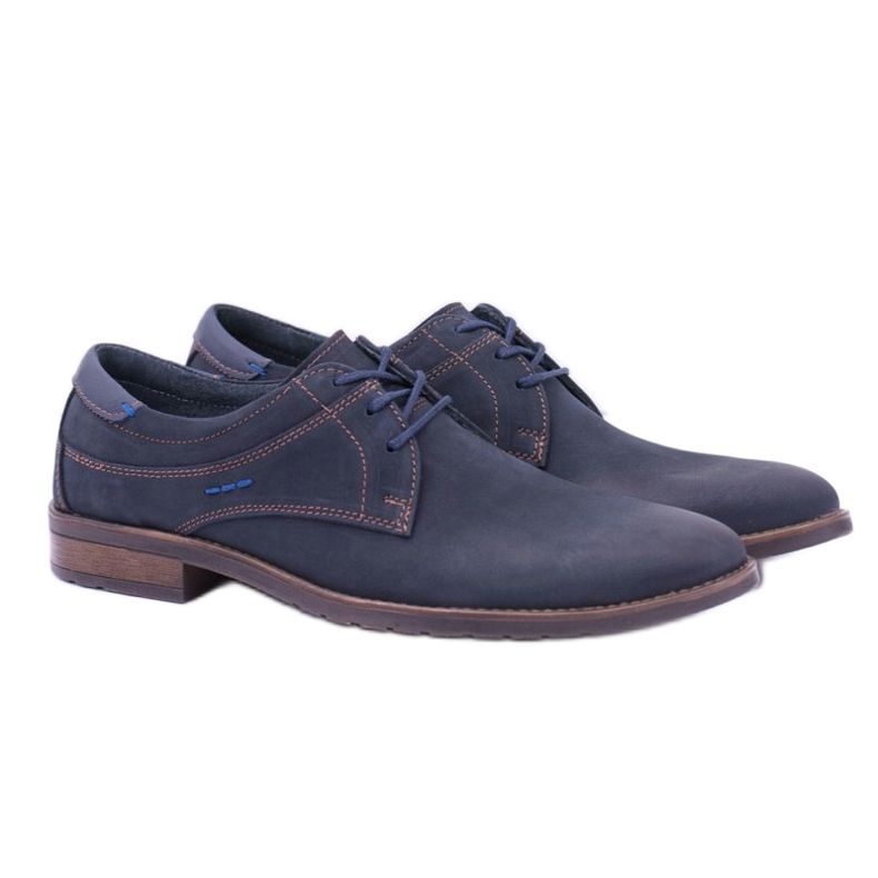 KOMODO Elegante Herren Lederschuhe Santiago Marineblau navy blau 1
