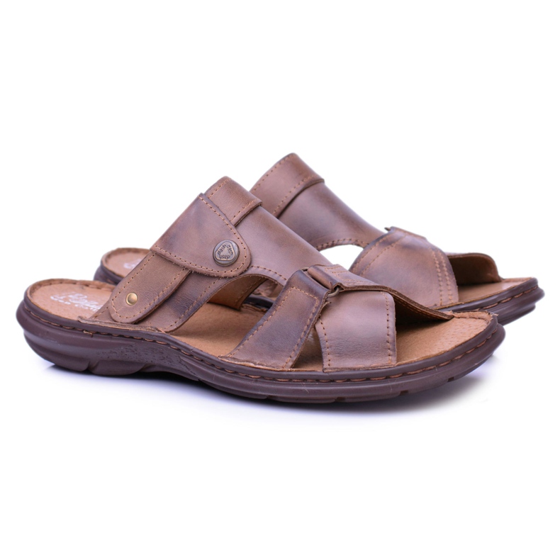 Polbut Leder Braune Herren Hausschuhe Sandalen Hideki 1
