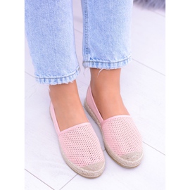 Rosa perforierte Espadrilles für Damen Asumi 2