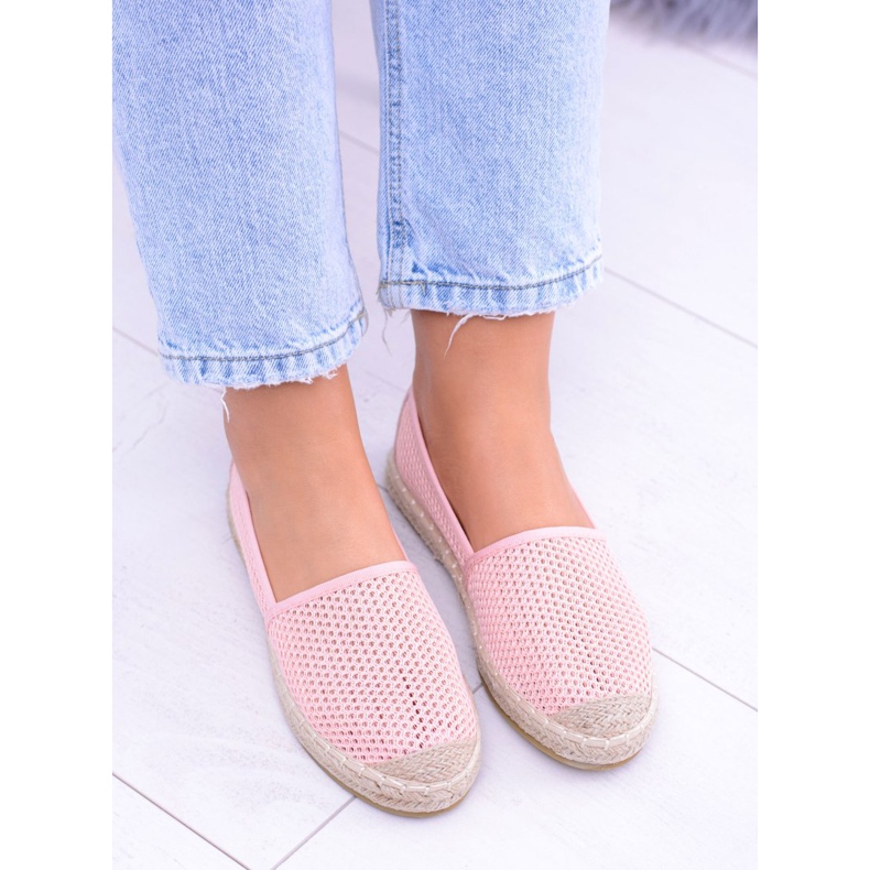 Rosa perforierte Espadrilles für Damen Asumi 2