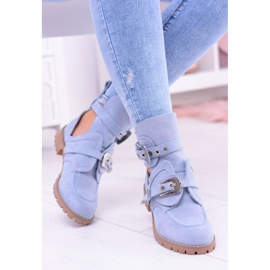 Lu Boo Blaue Wildleder Cut Out Ankle Boots Rock Girl 1
