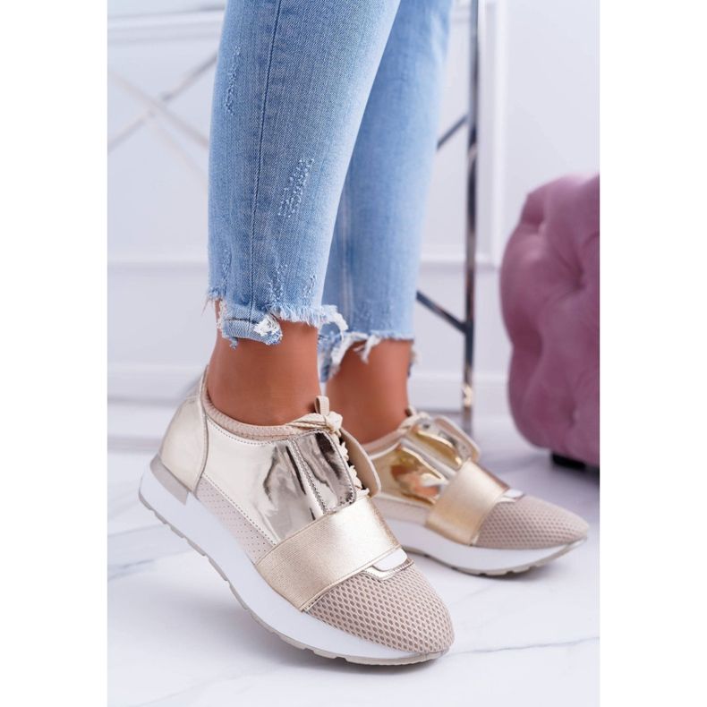 Lu Boo Damen Gold Sportschuhe Madoni golden 1