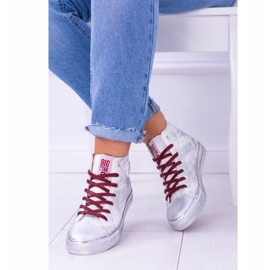 Big Star High Weiß Versilberte Sneakers BB274016 1