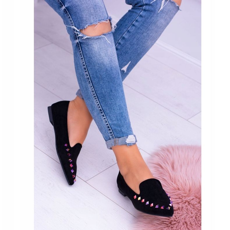 Lu Boo Black Lords Iridescent Jets Wildleder Spike schwarz 2