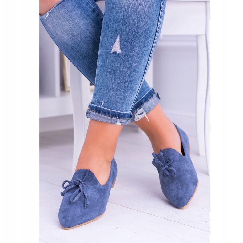 Lu Boo Marineblaue Ballerinas Aus Lordsy Spitz Wildleder Feliciano 2