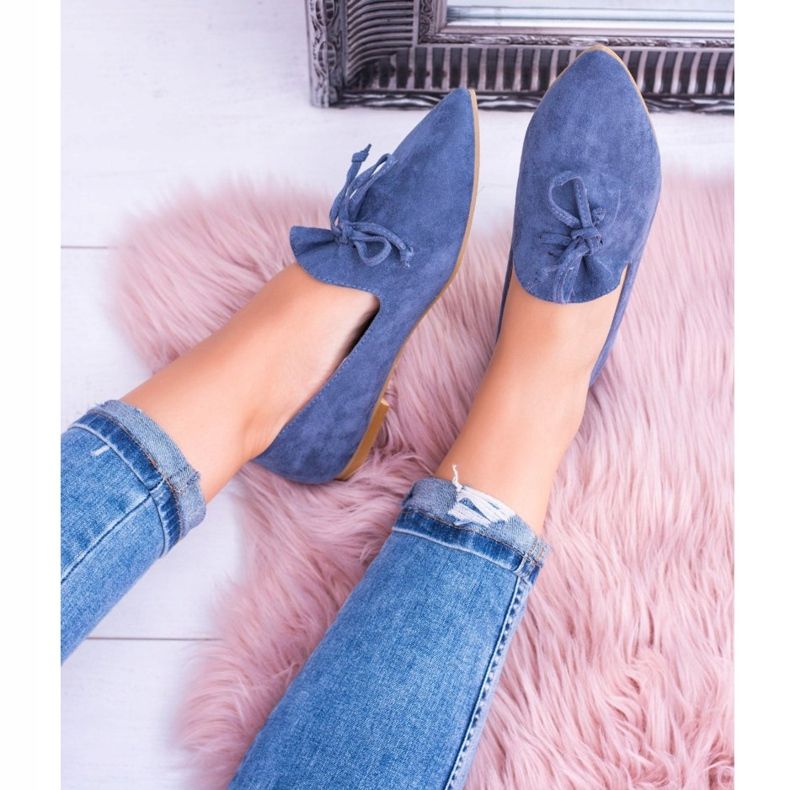 Lu Boo Marineblaue Ballerinas Aus Lordsy Spitz Wildleder Feliciano 1