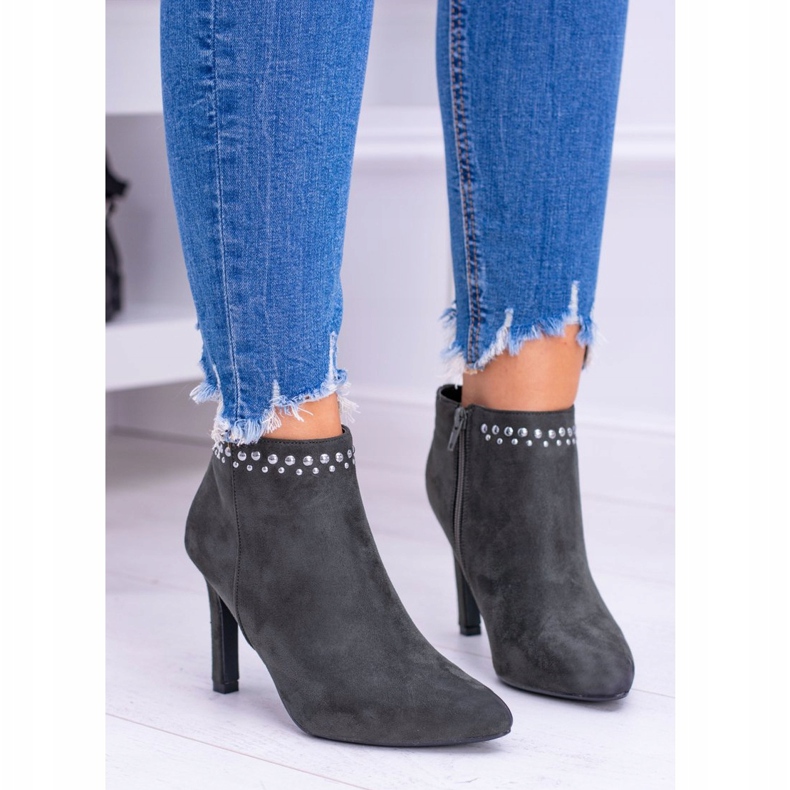 Vinceza Olivgrüne Stiefel für Damen auf Nieten mit hohem Absatz Bemi 2