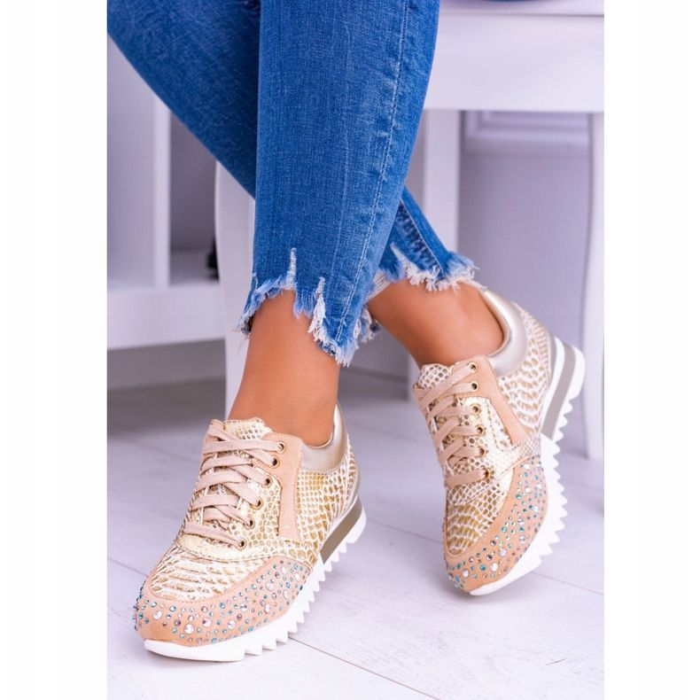 Goldene Damen-Sportschuhe mit Pailletten Lu Boo Infinitiale 1