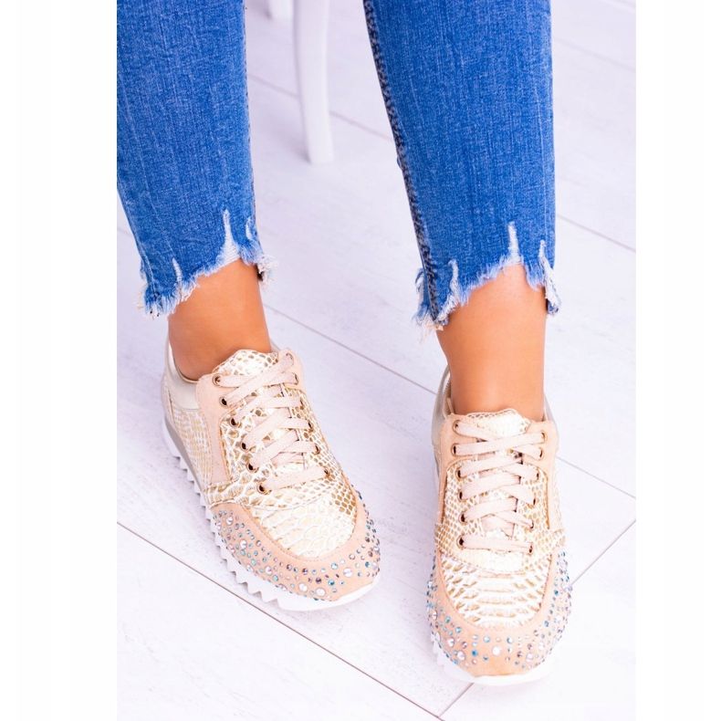 Goldene Damen-Sportschuhe mit Pailletten Lu Boo Infinitiale 2