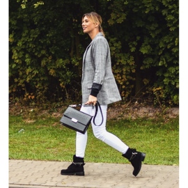 Lu Boo Schwarz Damen Stiefel Reißverschluss Pailletten Rafell 2