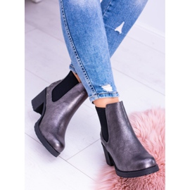 Sergio Leone Dunkelgraue Stiefeletten Auf dem Megusto-Pfosten schwarz 2