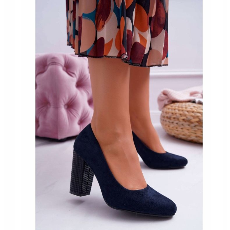 Damen Pumps Sergio Leone PB200 Wildleder Marineblau Selva 1