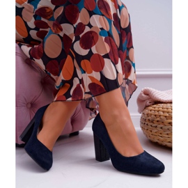 Damen Pumps Sergio Leone PB200 Wildleder Marineblau Selva navy blau 2