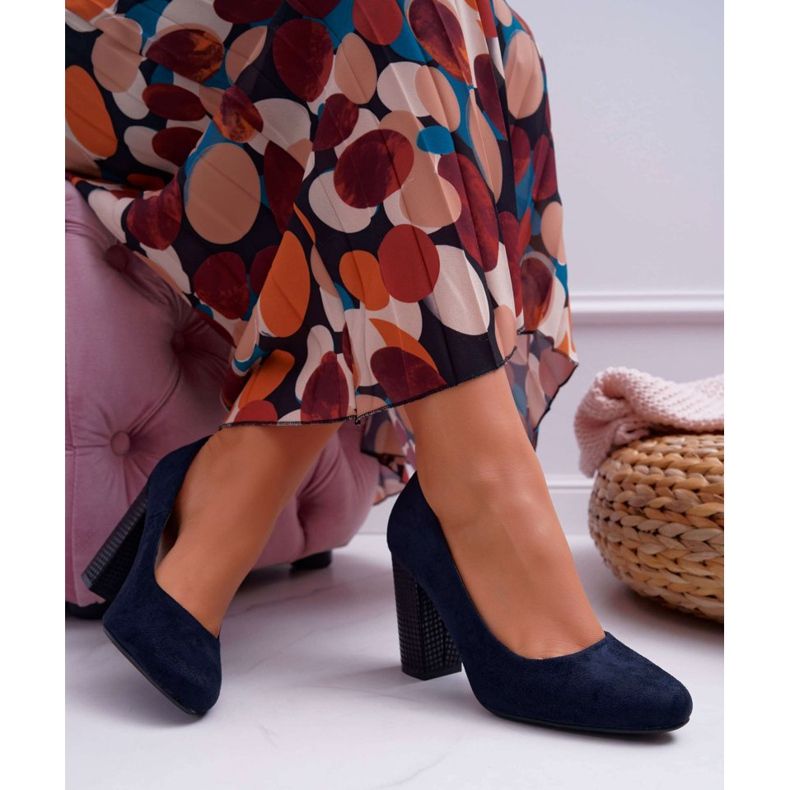 Damen Pumps Sergio Leone PB200 Wildleder Marineblau Selva navy blau 2