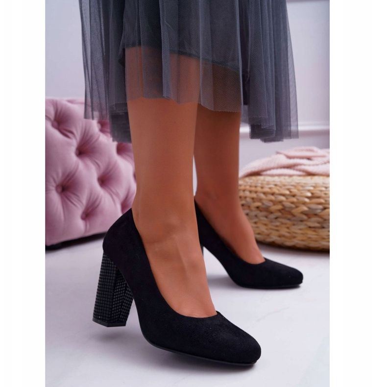 Damen Pumps Sergio Leone PB200 Wildleder Schwarz Selva 1