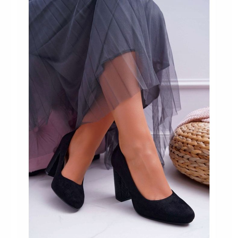 Damen Pumps Sergio Leone PB200 Wildleder Schwarz Selva 2