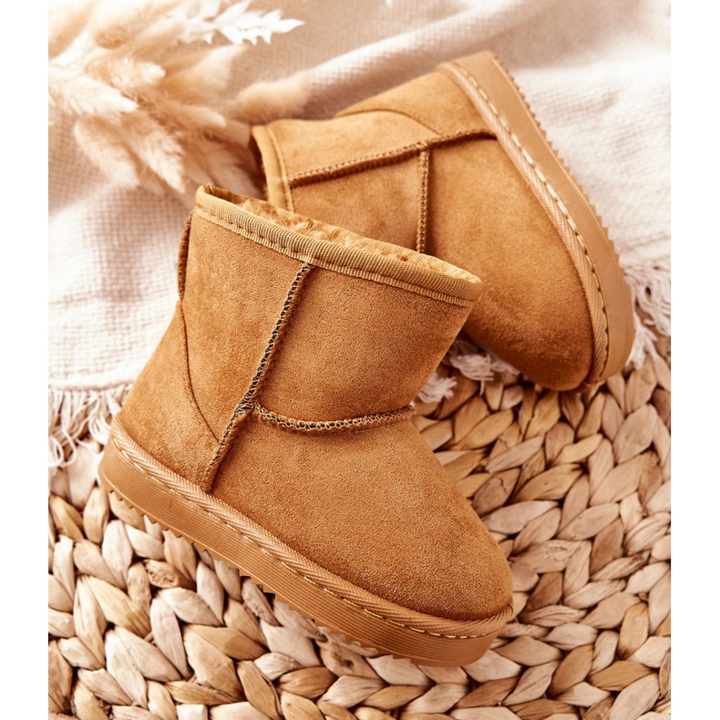 FRROCK Warme Kinder-Jugend-Schneestiefel Khaki Gooby gelb 1