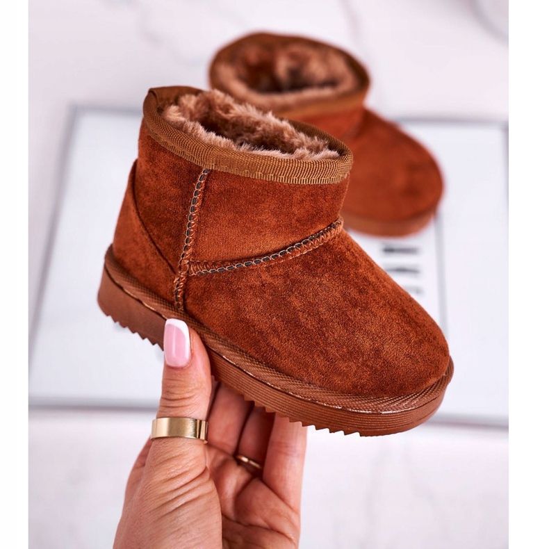 FRROCK Warme Kinder-Jugend-Schneestiefel Khaki Gooby braun 2