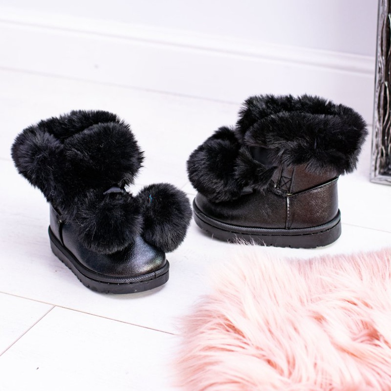 FRROCK Kinder-Jugend-Schneestiefel in Schwarz Roofy 2