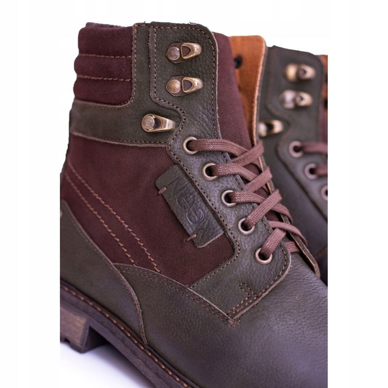 Neex Olivgrüne Herren Warme Stiefel Grigor braun 2